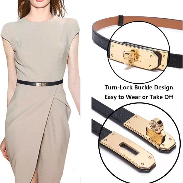 6794 Womens Adjustable Thin Belt Jeans Dress Belts Fashion Fashion 2 in 1 Reversible Leather Belts for Women Skinny  main image 4
