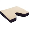 Essential Medical Supply Fleece Covered Coccyx Foam Seating Cushion 18" x 16" x 3" for Wheelchairs, Home or Office Use