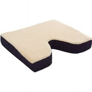 Essential Medical Supply Fleece Covered Coccyx Foam Seating Cushion 18" x 16" x 3" for Wheelchairs, Home or Office Use