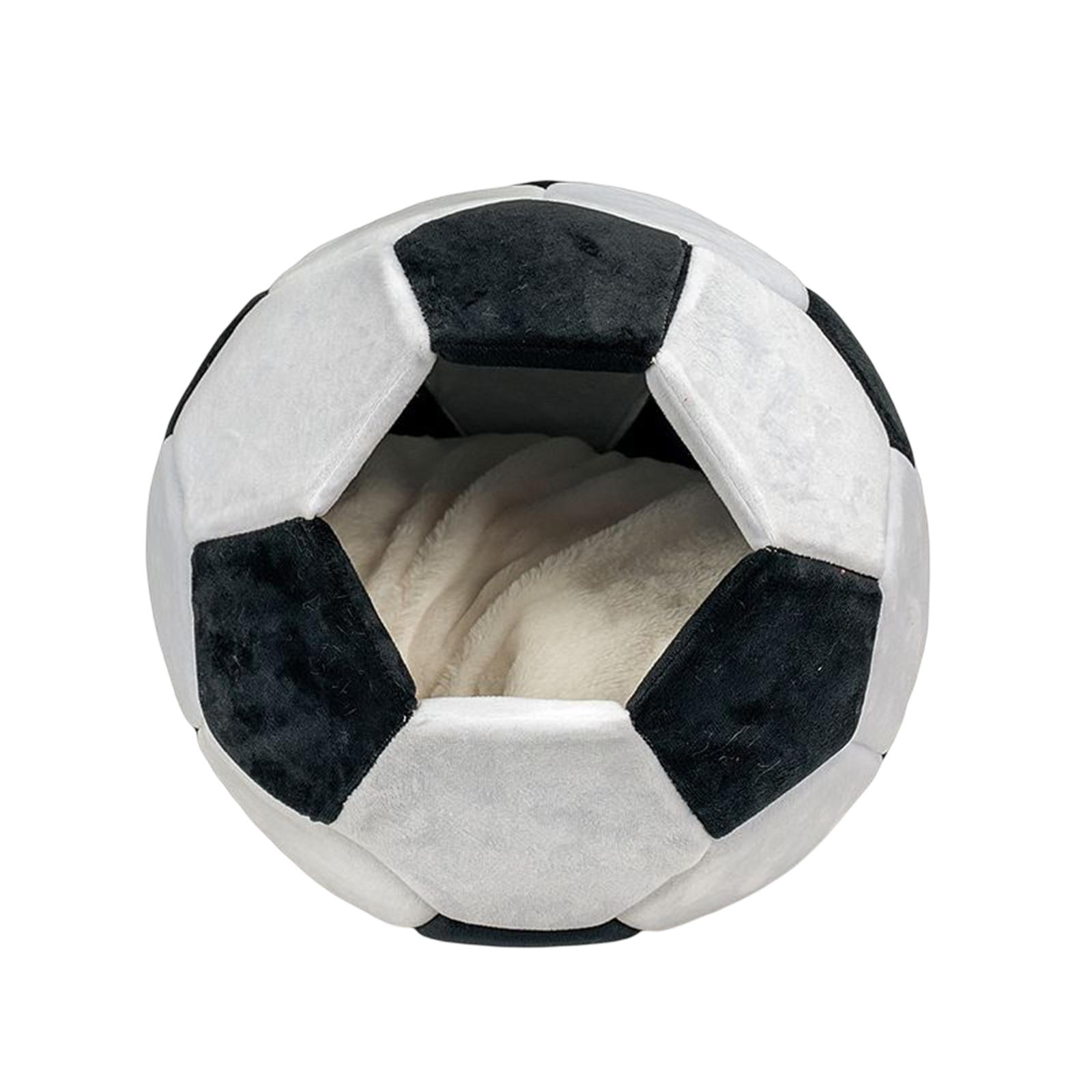 Portable Pet Bed Non Skid Washable Comfortable Football Shaped Warm Dog Bed Pet House Kitten Bed for Outdoor Cat Sleeping Indoor Accessories Black Large