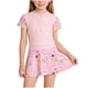 thumbnail image 2 of Trajes de baño para mujer y niña, estampado de fresas, manga corta, cuello redondo, talla mediana-grande, para niños pequeños, verano, al aire libre, falda, abertura frontal, color liso, para niñas, p, 2 of 7