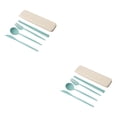 thumbnail image 2 of Kearding ¡Novedad de 2021! Juego de cubiertos de de 4 Uds., cuchillo de paja de trigo, tenedor, palillos, cuchara, vajilla portátil con caja de Type6 NO6 Kearding CBP592543, 2 of 6