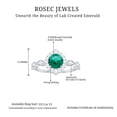 thumbnail image 5 of Rosec Jewels Vintage Style Lab Grown Emerald Engagement Ring - AAAA Grade - Emerald Diamond Ring for Women - with Jewelry Box, 925 Sterling Silver, US 4.00, 5 of 8