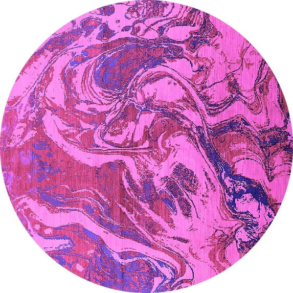 Ahgly Company Indoor Round Oriental Pink Industrial Area Rugs, 5' Round