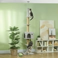 thumbnail image 2 of PawHut Floor to Ceiling Cat Tree 89"-104" Adjustable Height, Light Grey, 2 of 10