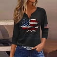 thumbnail image 2 of Women's 250Th Anniversary Shirt 3/4 Sleeve Henley V Neck Button Down Tee Tops 250Th Anniversary 250 Years of Freedom T Shirts, 2 of 3