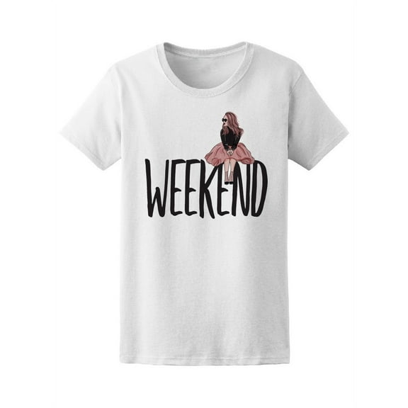 Fashion Weekend Glamour Sketch T-Shirt Women -Image by Shutterstock, Female Medium