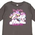 thumbnail image 4 of Inktastic My Nana Loves Me Unicorn Girls Long Sleeve Toddler T-Shirt, 4 of 5