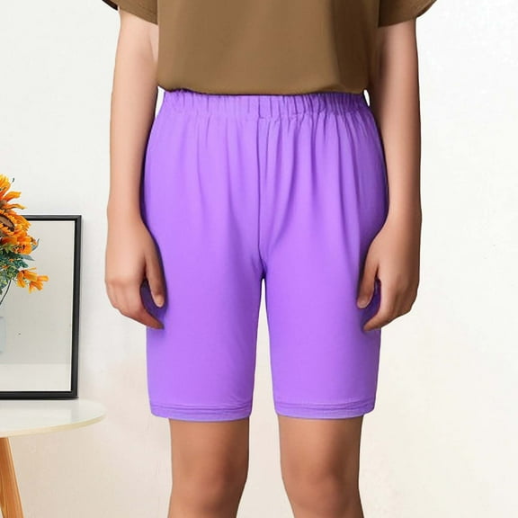 Girls Bike Shorts Loose Fit Purple Shorts High Waisted 9-10 Years Girls Clothes