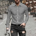thumbnail image 7 of Plaid Shirt for Men Long Sleeve Button Down Shirt Men Casual Fall Winter Tropical Beach Shirts Men Hawaii Party Blouse, 7 of 7
