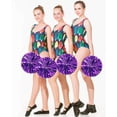 thumbnail image 3 of EONQY 12 Pcs Cheerleading Pom Poms Cheerleader Squad Spirited Fun Pompoms 10 Inch Metallic Foil Cheer Pom Poms with Handle Flowers for Sport Team Dance Party, 3 of 5