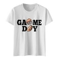 thumbnail image 5 of TSADFHJI T-Shirts Graphiques pour Femmes T-Shirt à Manches Courtes Col Rond Imprimé Lettre Rugby m Blanc, 5 of 5