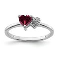thumbnail image 3 of Sterling Silver Polished Created Ruby and Diamond Ring Size 8, 3 of 3