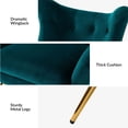 thumbnail image 4 of Velvet Armchair Wingback Home Lounge Single Sofa Upholstered Tufted Accent Chair Golden Leg Living Room Adult Teal, 4 of 8
