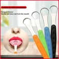 thumbnail image 4 of Portable Tongue Cleaner Tongue Scraper Reusable Stainless Steel Oral Mouth Brush With Travel Case Non-slip Handle, 4 of 10