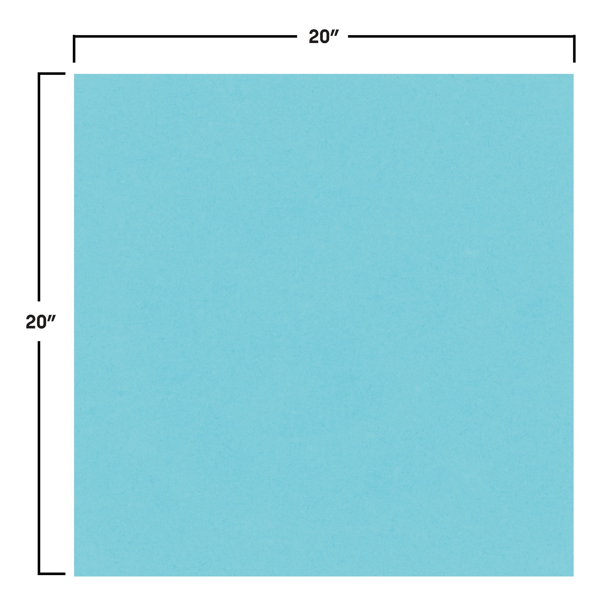 Light Blue Tissue Paper Sheets, 20" x 20", Pack of 96 Sheets
