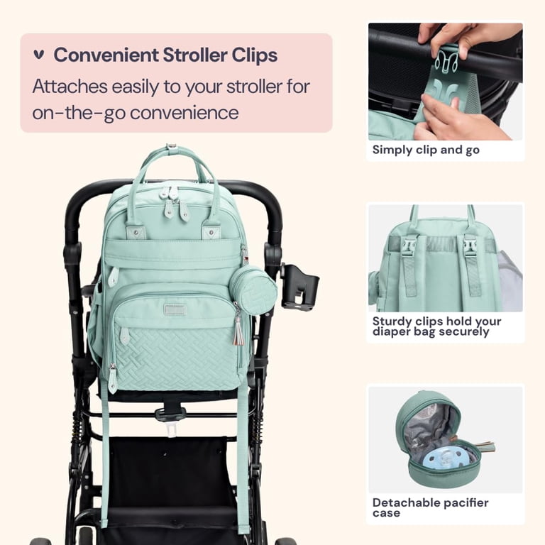 BabbleRoo Diaper Bag Backpack, 26L, Sage Green with  display picture 1