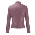 thumbnail image 4 of Fit Womens Faux Leather Cropped PU Motorcycle Biker Fall Outfits Tops, 4 of 9
