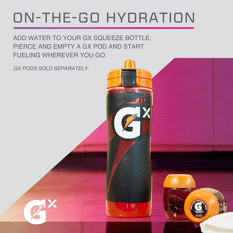 Gatorade Gx Hydration System, Non-Slip 30oz Squeeze Bottle - Black