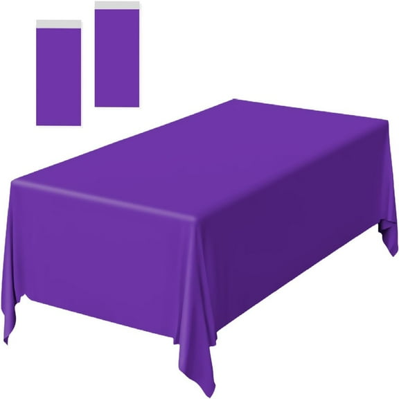 2 Pack Purple Plastic Tablecloth Disposable Table Covers Rectangle Purple TableCloths for Parties  Birthday Rectangle Table Cloth Disposable