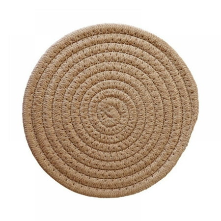 

Cotton Rope Round Placemats Heat Resistant Thick Braided Placemats Hot Pads Absorbent Table Mats For Dining Tables