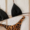 thumbnail image 7 of Women's 2 Piece Leopard Print Bikini Sets Halter String Triangle Swimsuit Bathing Suits (Black,L), 7 of 7