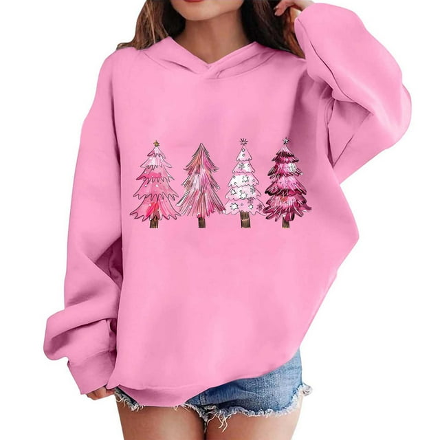 Sudaderas con capucha para niños y niñas, sudaderas navideñas con capucha para niños medianos y grandes, camisetas de manga larga, sudaderas para niños
