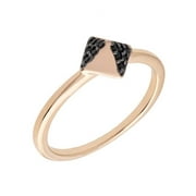 Sole Du Soleil SDS10851R8 Lupine Collection Womens 18k Rose Gold Plated Black Stackable Pyramid Fashion Ring - Size 8