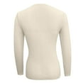 thumbnail image 4 of Htigea Fall Sweater for Women Notch V Neck Pullover Slim Fit Long Sleeve Winter Base Layer Shirts Solid Soft Cozy Tops Beige L, 4 of 4