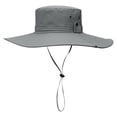 thumbnail image 1 of Sombrero para el sol, sombrero de pescador de ala ancha con protección UV, plegable con correa para la barbilla, 1 of 5