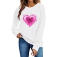 thumbnail image 5 of Valentines Day Sweatshirts Women Cute Heart Funny Valentine Pullover Sweater Tops Casual Long Sleeve Shirts, XL White, 5 of 6