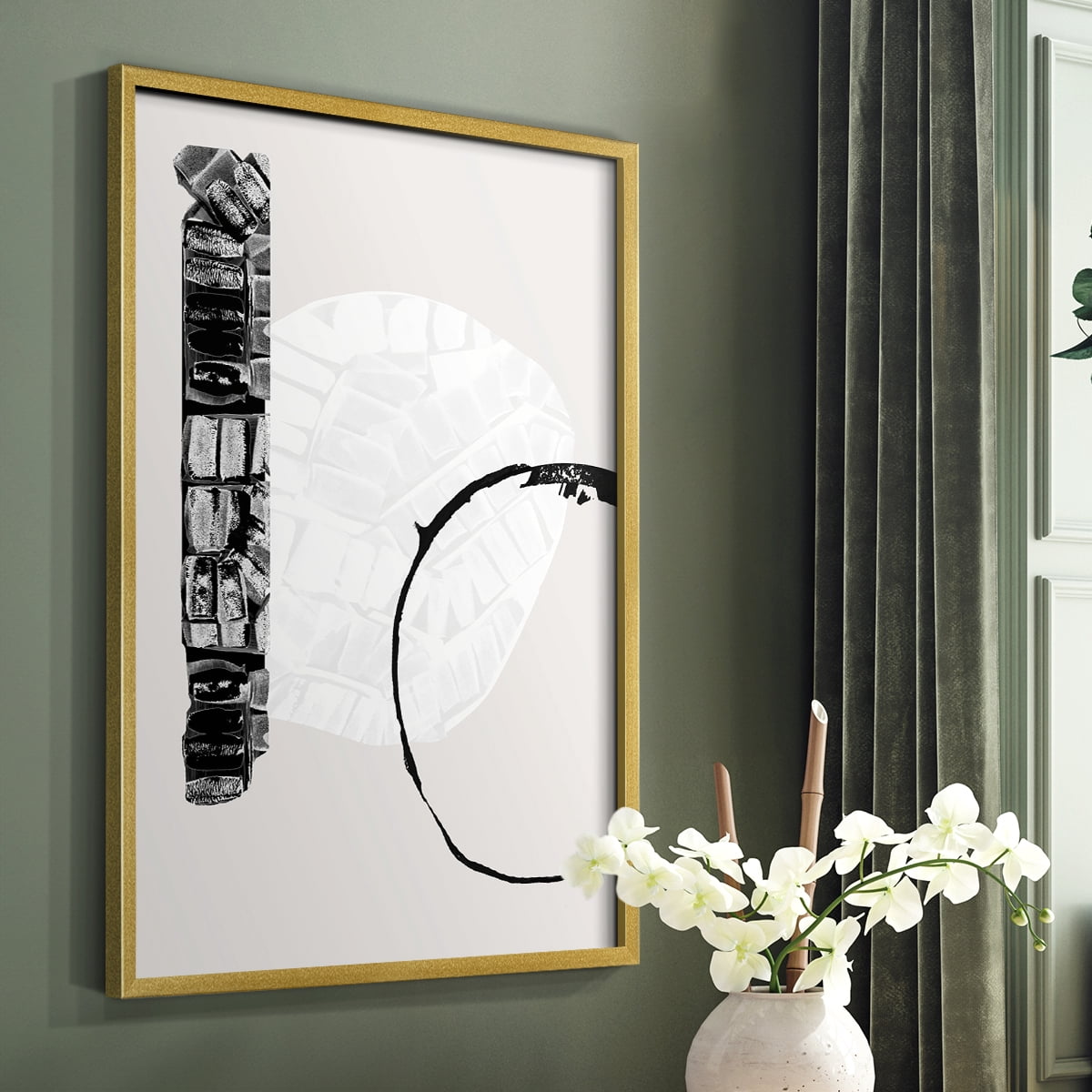 Zen Shapes I Framed Print - Solid Wood in Single Picture Frame Solid Wood 2 Framed Print