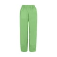 thumbnail image 2 of Eashery Womens Capri Pants Casual Pants Lounge Pants Smocked Waist Linen Pants High Waisted Trousers Women (Solid Color,Green,XXL), 2 of 5
