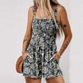 thumbnail image 4 of VtModv Womens Two Piece Elastic Waist Loose Fashion Printing straps Sleeveless Pockets Wide Leg Long Pant Jumpsuit, 4 of 8