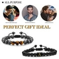 thumbnail image 6 of TINGN Initial Beaded Bracelets for Men 8mm Tiger Eye Lava Rock Stone Handmade Letter Anti Anxiety Bracelets for Men Women Jewelry Gifts, 6 of 7