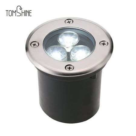 12v Ac Outdoor Lighting Tomshine 3W AC/DC 12V LED Underground Light Lamp 300LM High-power Tempered Glass Outdoor Ground Garden Floor Stair Yard Spot Landscape Lamp IP67 Water Resistant White ()