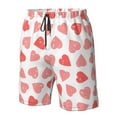 thumbnail image 5 of Disketp Men'S Swim Trunks Hawaiian Breathable Surf Beach Swimsuits Mesh Lining Beach Shorts With Pockets-Pink Hearts1, 5 of 9
