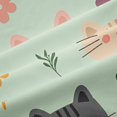 thumbnail image 5 of Manfei Funny Kitten Blackout Curtains Set of 2 (38x54 Each), Kawaii Blossoms Flower Living Room Curtains, Mint Green, 5 of 6