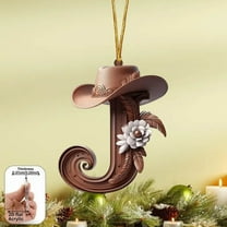 FastXmas 26 Letter Ornament Christmas Tree Decoration,3.15 Inch Letters Christmas Tree Hanging Ornament,2D Acrylic Christmas Style Alphabet Letters Hanging Decor for Xmas Tree,Car ,Home,School Bag(J)