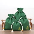 thumbnail image 1 of Bolsa de lino y algodón, bolsa pequeña para tazas, bolsa para guardar joyas, bolsa con cordón, bolsa de brocado hecha a mano, bolsa para jugar, bolsa con cuentas y plato, 1 of 4