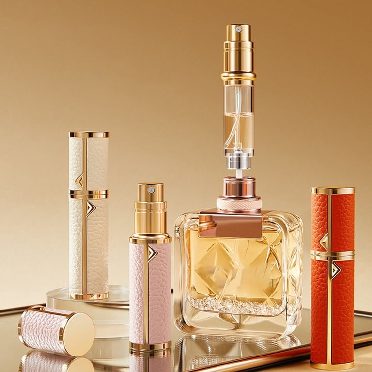 Woman Bottom Filling Refillable Ultra-fine Mist Fragrance Container PU Leather Empty Cosmetic Container Parfume Atomizer Bottle Perfume Bottle Spray Bottle 05