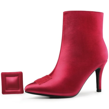 

Unique Bargains Women s Pointed Toe Buckle Stiletto Heel Ankle Boots