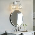 thumbnail image 4 of Brushed Nickel Bathroom Wall Sconce 2 Lights Bathroom Light Fixtures Over Mirror with Clear Glass Shade Vanity Light  Lighting, 4 of 7