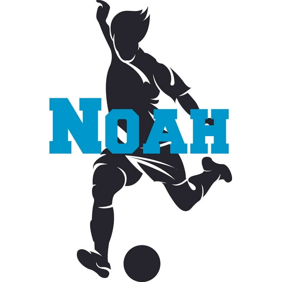 Soccer Ball Sports Player Athelete Customized Wall Decal - Custom Vinyl Wall Art - Personalized Name - Baby Girls Boys Kids Bedroom Wall Decal Room Decor Wall Stickers Decoration Size (20x12 inch)