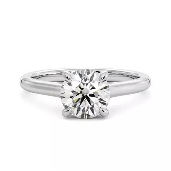 IGI Certified 1.00Ct G-H/VS1 Round Lab Grown CVD Diamond 14K Gold Solitaire Ring Size -6