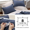 thumbnail image 4 of U by Bedsure Navy Duvet Cover Full Size - Washed Duvet Cover, Soft Full Size Duvet Cover 3 Pieces with Zipper Closure, 1 Duvet Cover 80x90 inches and 2 Pillow Shams, 4 of 6