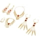 thumbnail image 2 of Sistema de joyería gitana del vientre del diamante artificial, regalos dorados de de los pendientes del colr Macarena Collar de danza del vientre, 2 of 8