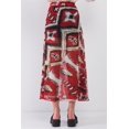 thumbnail image 3 of Red & Multi Vintage Graphic Print High-waisted Two Front Slits Maxi Skirt M, 3 of 3