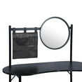 thumbnail image 4 of Homy Casa Dressing Table with Removable Circular Mirror Modern Makeup Vanity Desk Multifunctional Oval Dressing Writing Desk for Bedroom Studio, Black, 4 of 5