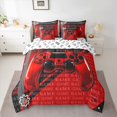 thumbnail image 2 of Homewish Red Black Console 7-Piece Twin Bedding Sets,Gamer Gaming Bedding Comforter Set,3D Cartoon Gamepad Sheet Sets For Adults,Luxury Bedroom Decor Reversible, 2 of 8